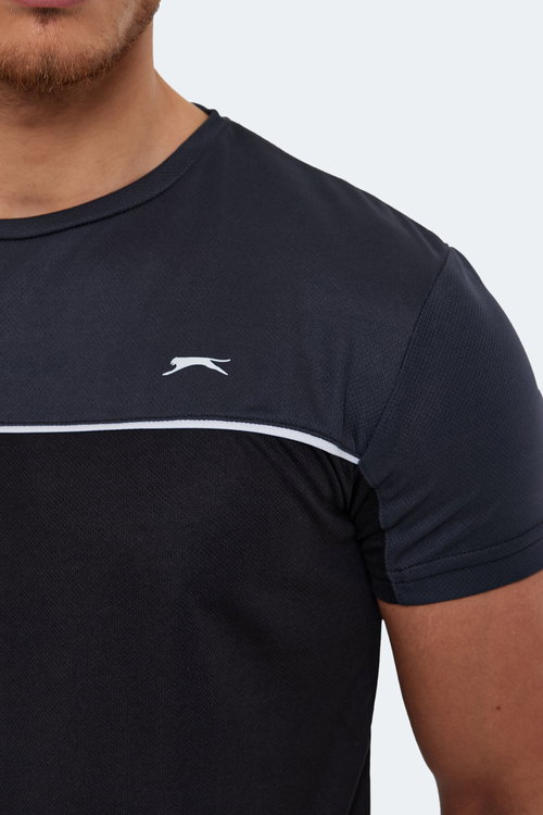 Slazenger OBSERVE Erkek Siyah / Koyu Gri Tişört