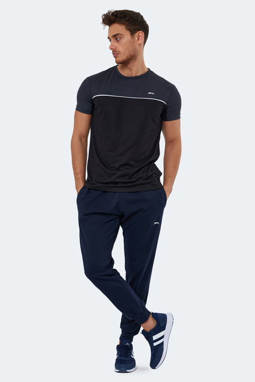 Slazenger OBSERVE Erkek Siyah / Koyu Gri Tişört