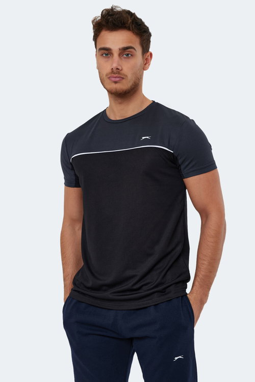 Slazenger OBSERVE Erkek Siyah / Koyu Gri Tişört