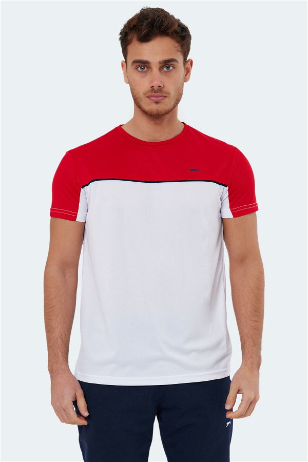 Slazenger OBSERVE Erkek T-Shirt Beyaz / Kırmızı