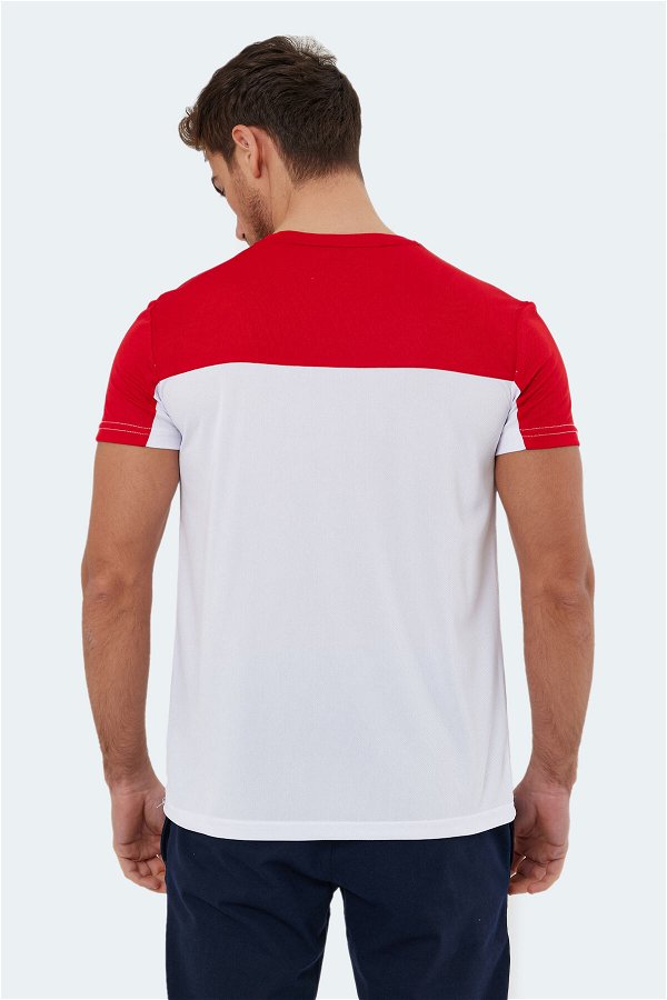 Slazenger OBSERVE Erkek T-Shirt Beyaz / Kırmızı