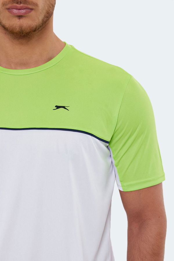 Slazenger OBSERVE Erkek Tişört Beyaz / Yeşil