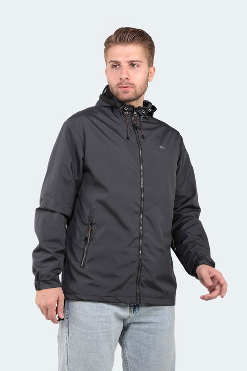 Slazenger OFANS Erkek Koyu Gri Yağmurluk