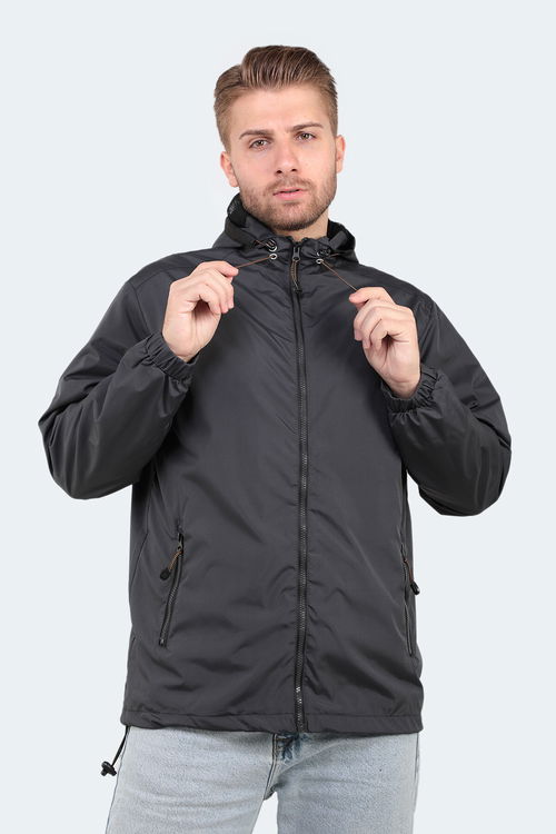 Slazenger OFANS Erkek Koyu Gri Yağmurluk
