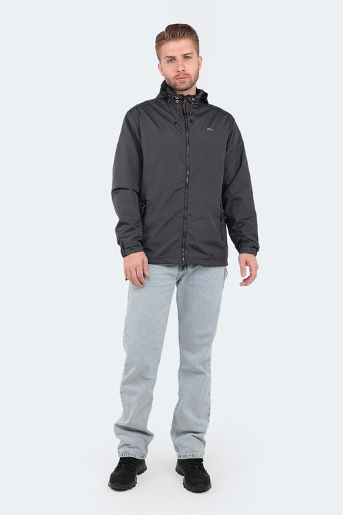 Slazenger OFANS Erkek Koyu Gri Yağmurluk