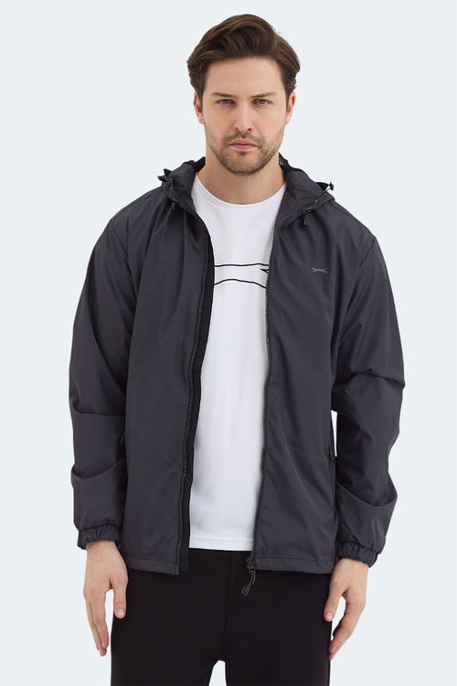 Slazenger OFANS Erkek Koyu Gri Yağmurluk