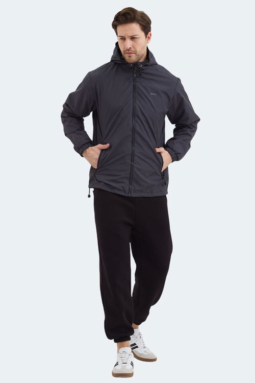 Slazenger OFANS Erkek Koyu Gri Yağmurluk