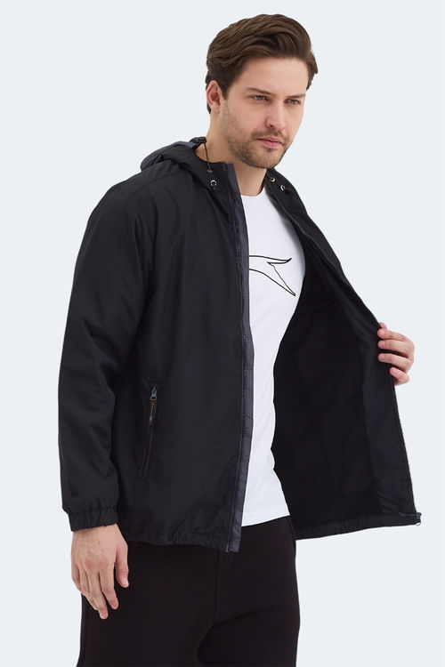 Slazenger OFANS Erkek Siyah Yağmurluk