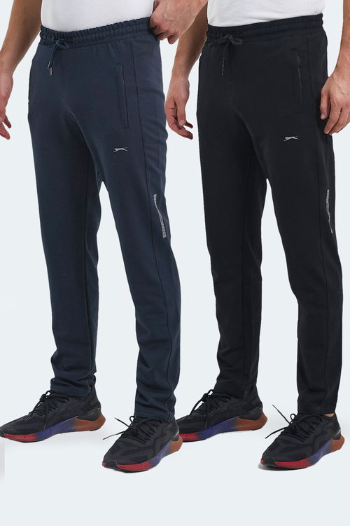 Slazenger OLIVA 2 Lİ SET Erkek Cepli Siyah - Lacivert Eşofman Altı