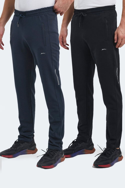 Slazenger OLIVA 2 Lİ SET Erkek Cepli Siyah - Lacivert Eşofman Altı