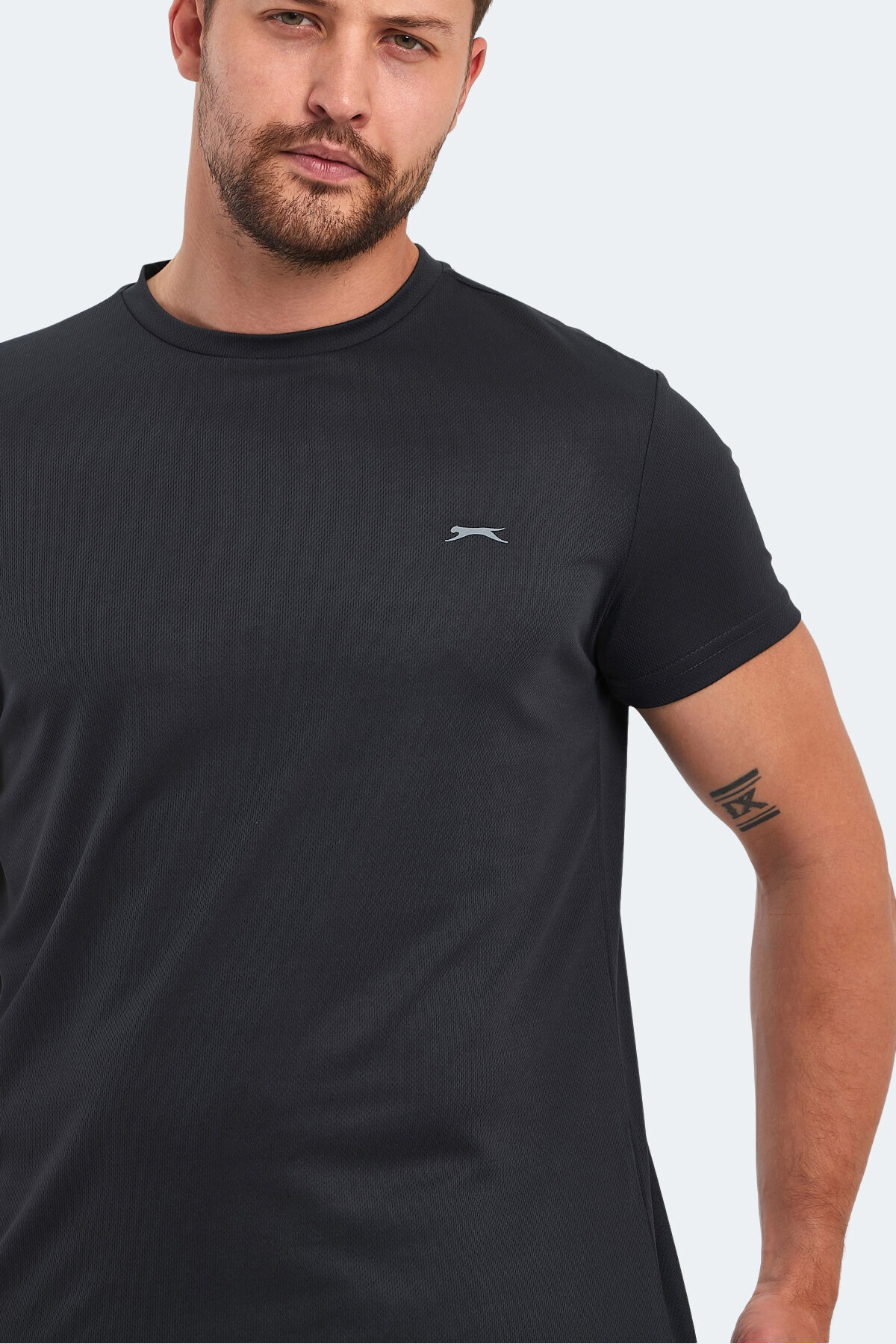 Slazenger OMAR KTN Erkek Koyu Gri Tişört - Thumbnail