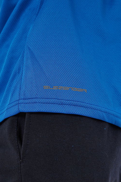 Slazenger OMAR KTN Erkek Saks Mavi Tişört