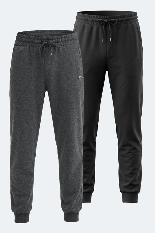 Slazenger ONIONIX 2 Lİ SET Erkek Siyah - Koyu Gri Eşofman Altı