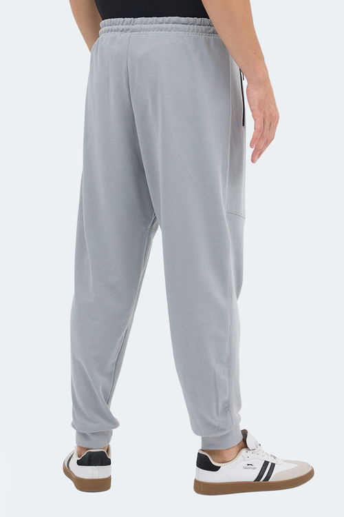 Slazenger ONLY IN Erkek Fermuar Cepli Taş Gri Eşofman Altı