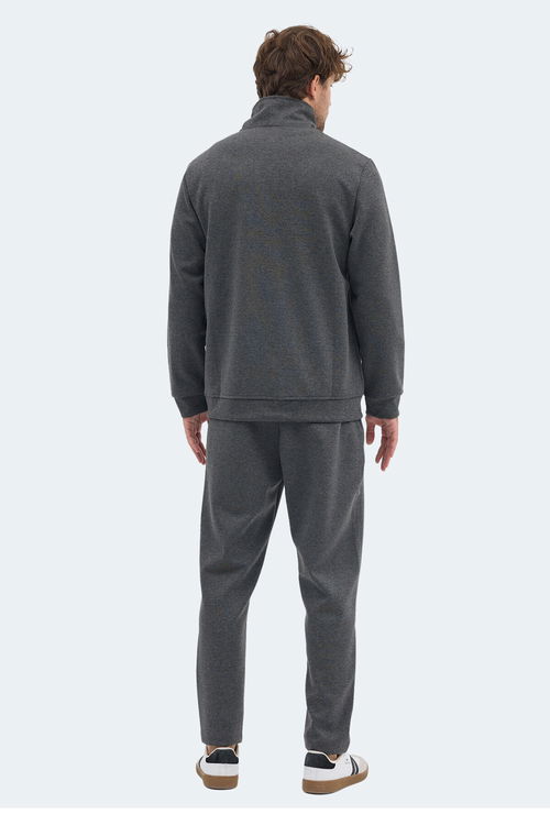 Slazenger ORDER IN Erkek Fermuarlı Dik Yaka Cepli Füme Eşofman Takımı