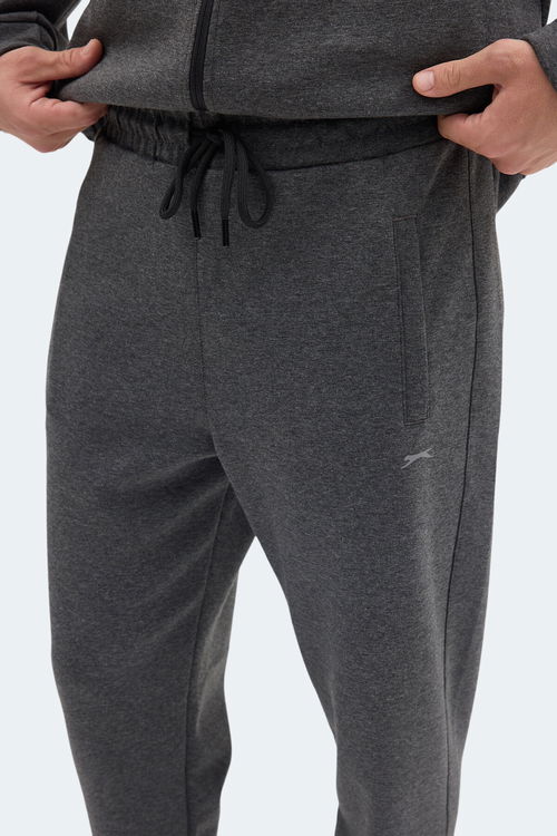 Slazenger ORDER IN Erkek Fermuarlı Dik Yaka Cepli Füme Eşofman Takımı