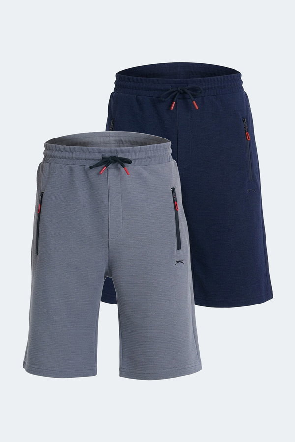 Slazenger OSAKU 2 Lİ SET Erkek Lacivert - Koyu Gri Şort