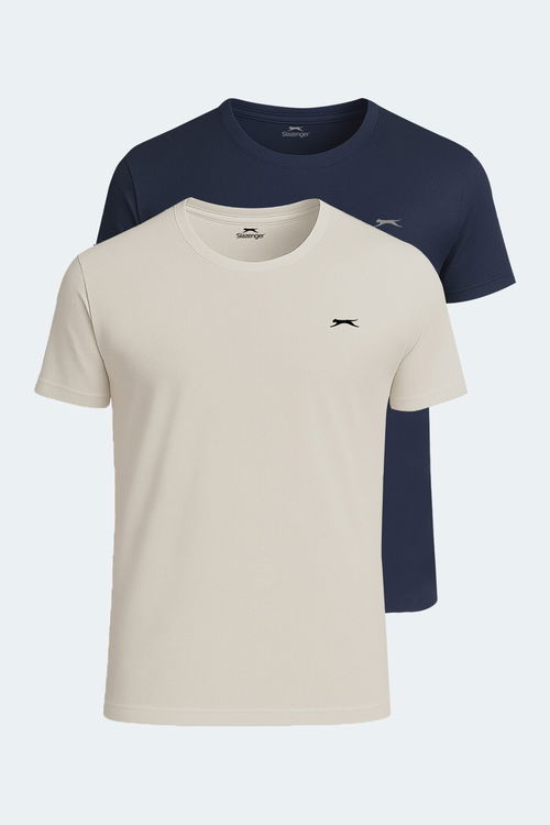 Slazenger OSWIN 2 li Set Erkek Bej - Lacivert Tişört Slazenger OSWIN 2 li Set Erkek Bej - Lacivert Tişört