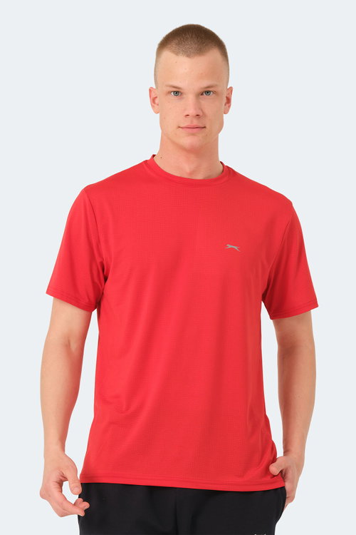 Slazenger OSWIN 3 lü Set Erkek Saks Mavi - Kırmızı - turuncu Tişört