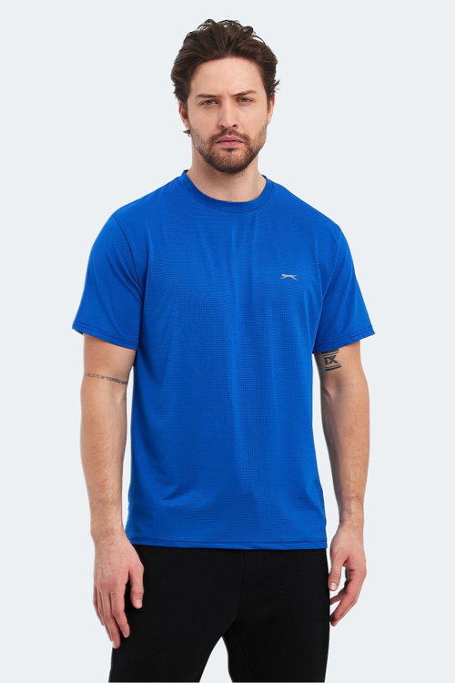 Slazenger OSWIN 3 lü Set Erkek Saks Mavi - Kırmızı - turuncu Tişört