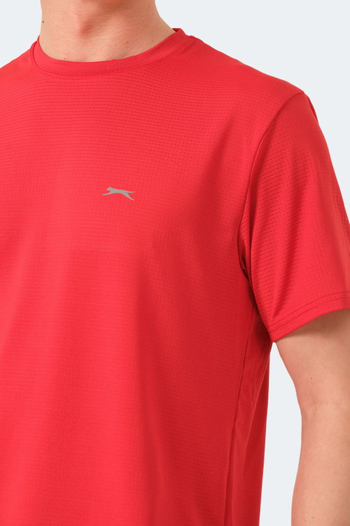 Slazenger OSWIN 3 lü Set Erkek Saks Mavi - Kırmızı - turuncu Tişört