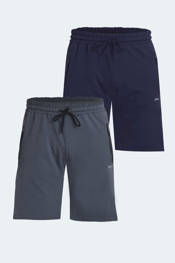 Slazenger OVER 2 li Set Erkek Şort Lacivert - Koyu Gri