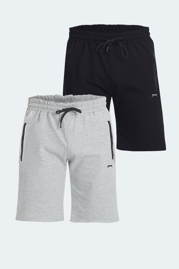 Slazenger OVER 2 li Set Erkek Şort Siyah - Gri