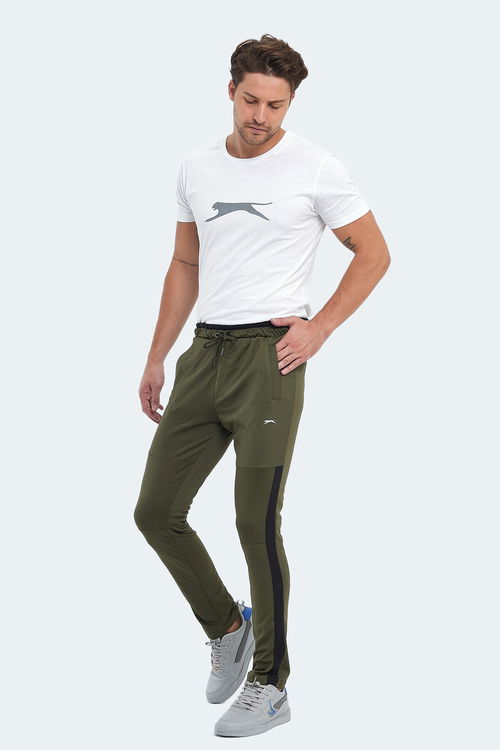 Slazenger OXFORD I Erkek Fermuar Cepli Haki Eşofman Altı