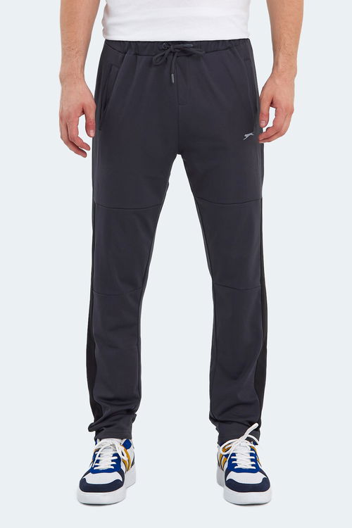 Slazenger OXFORD I Erkek Fermuar Cepli Koyu Gri Eşofman Altı