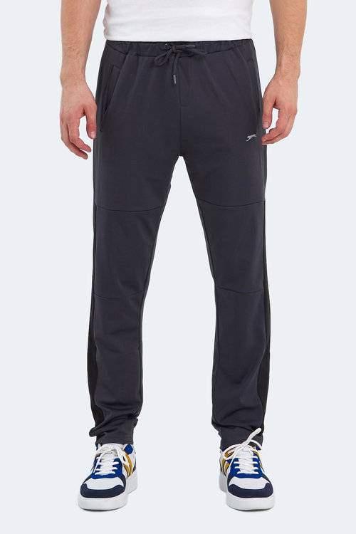 Slazenger OXFORD I Erkek Fermuar Cepli Koyu Gri Eşofman Altı