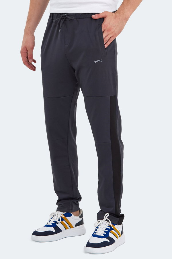 Slazenger OXFORD I Erkek Fermuar Cepli Koyu Gri Eşofman Altı