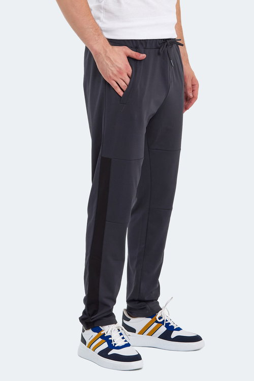 Slazenger OXFORD I Erkek Fermuar Cepli Koyu Gri Eşofman Altı