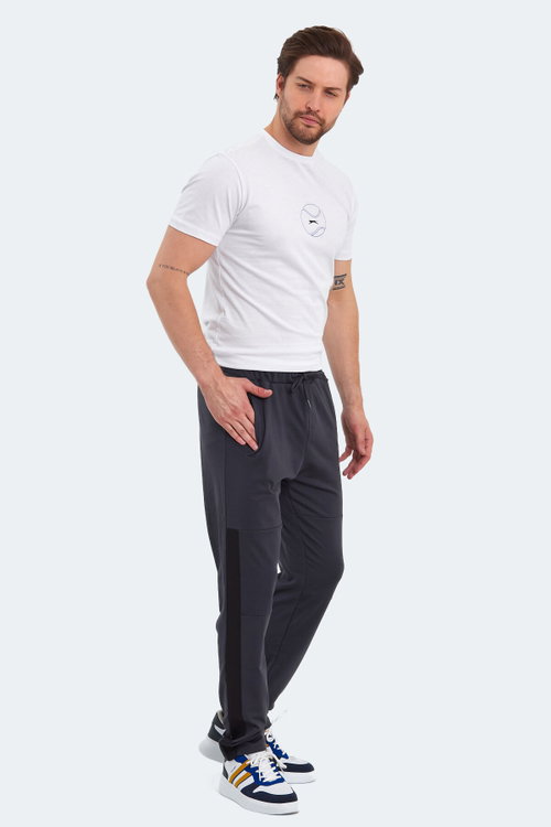 Slazenger OXFORD I Erkek Fermuar Cepli Koyu Gri Eşofman Altı