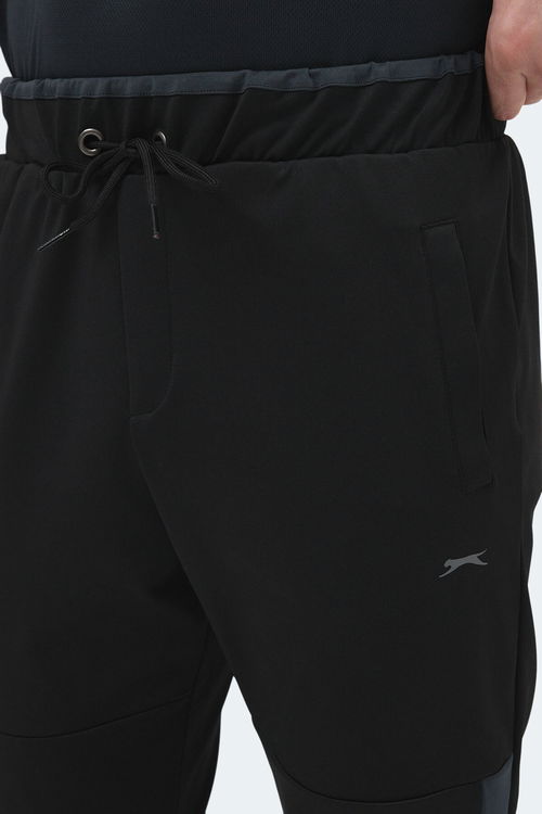 Slazenger OXFORD I Erkek Fermuar Cepli Siyah Eşofman Altı