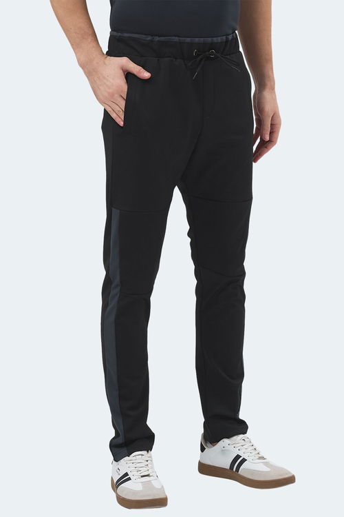 Slazenger OXFORD I Erkek Fermuar Cepli Siyah Eşofman Altı