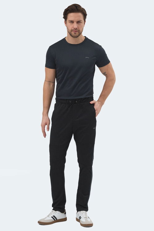 Slazenger OXFORD I Erkek Fermuar Cepli Siyah Eşofman Altı