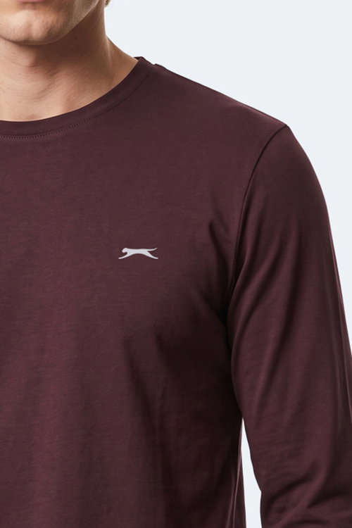 Slazenger OZZIE I Erkek Uzun Kollu Mürdüm Tişört