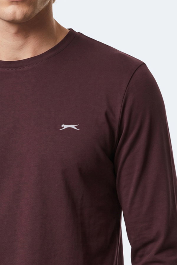 Slazenger OZZIE I Erkek Uzun Kollu Mürdüm Tişört