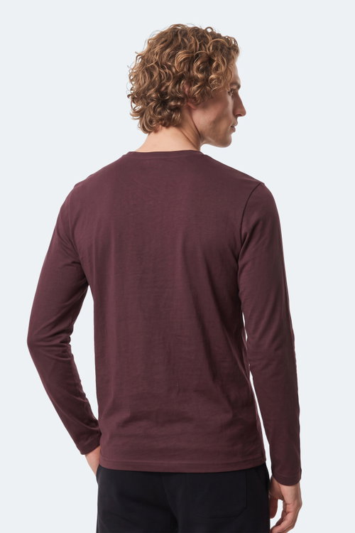 Slazenger OZZIE I Erkek Uzun Kollu Mürdüm Tişört