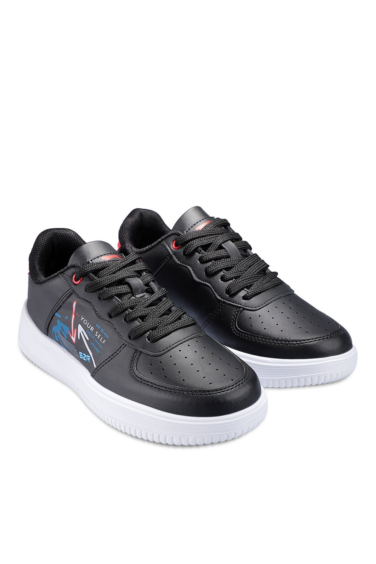Slazenger PAAVO I Sneaker Kadın Ayakkabı Siyah / Kırmızı - Thumbnail
