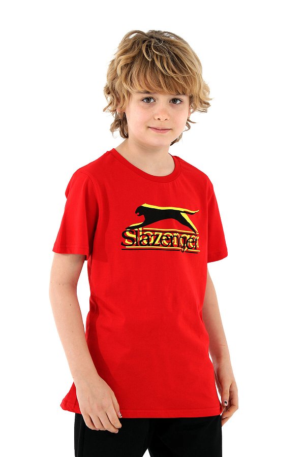 Slazenger PALLE Erkek Çocuk Kısa Kol T-Shirt Kırmızı