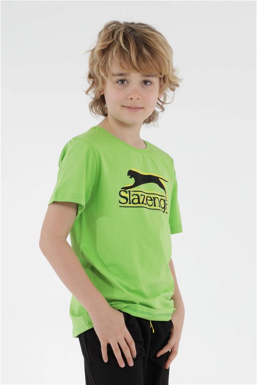 Slazenger PALLE Erkek Çocuk Kısa Kol T-Shirt Yeşil