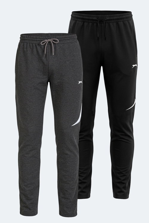 Slazenger PAPA 2 Lİ SET Erkek Siyah - Koyu Gri Eşofman Altı