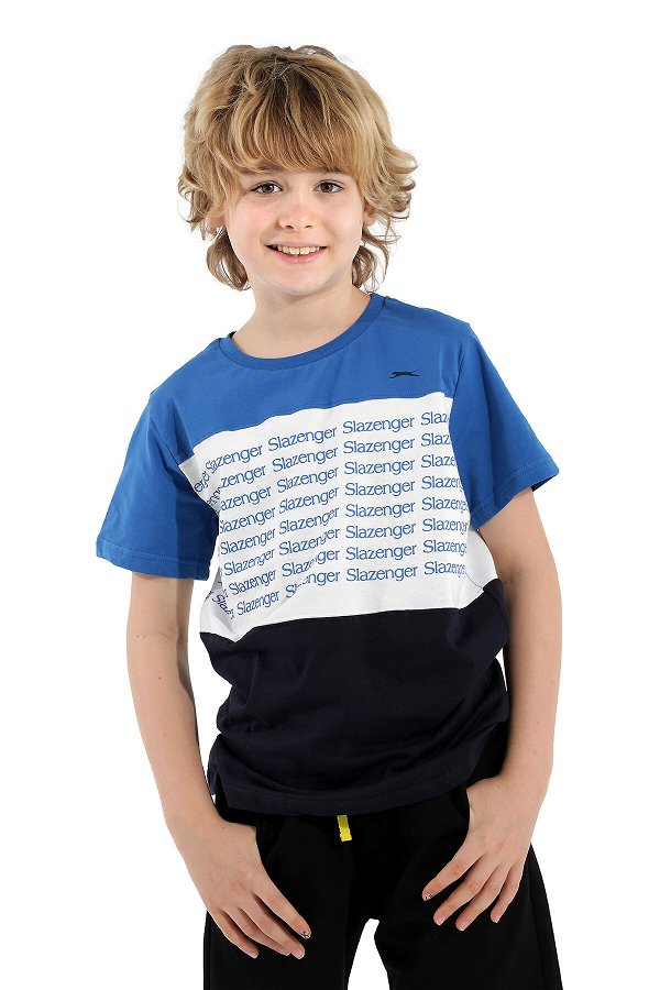Slazenger PARS Erkek Çocuk Kısa Kol T-Shirt Saks Mavi