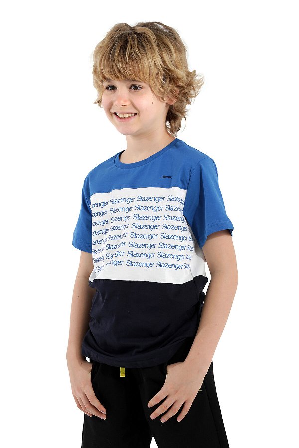 Slazenger PARS Erkek Çocuk Kısa Kol T-Shirt Saks Mavi