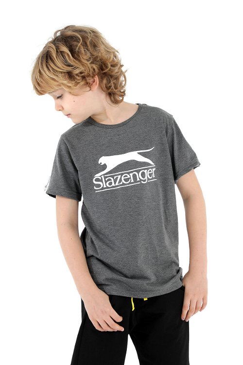 Slazenger PARSIFAL Erkek Çocuk T-Shirt Koyu Gri