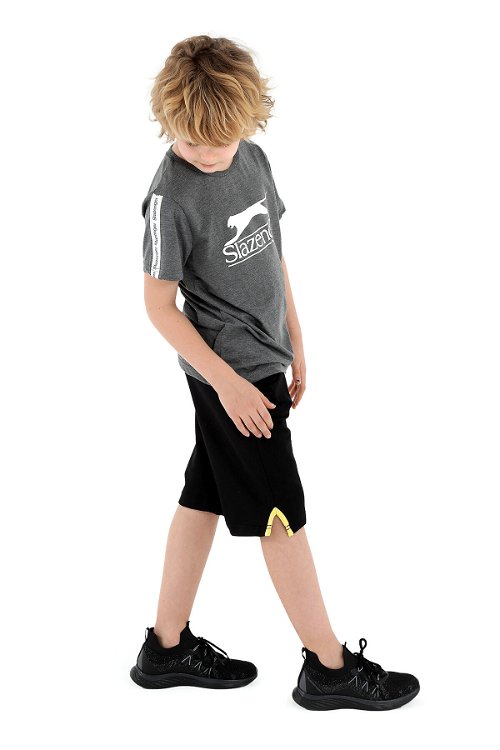 Slazenger PARSIFAL Erkek Çocuk T-Shirt Koyu Gri