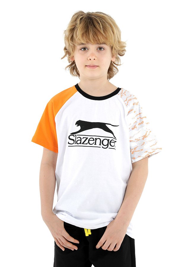 Slazenger PARVEEN Erkek Çocuk Kısa Kol T-Shirt Beyaz