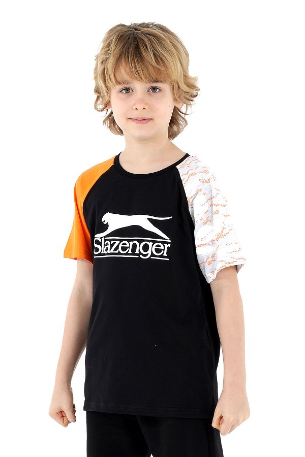 Slazenger PARVEEN Erkek Çocuk Kısa Kol T-Shirt Siyah