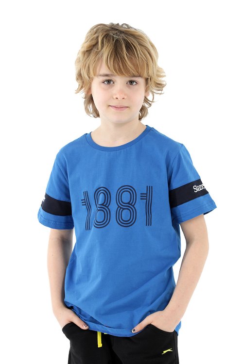 Slazenger PASSANG Erkek Çocuk Kısa Kol T-Shirt Mavi